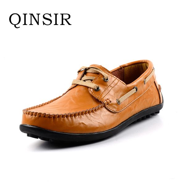spring autumn mens flats shoes fashion loafers handmade casual shoes for men zapatos genuine leather hombre doug lace up, Black